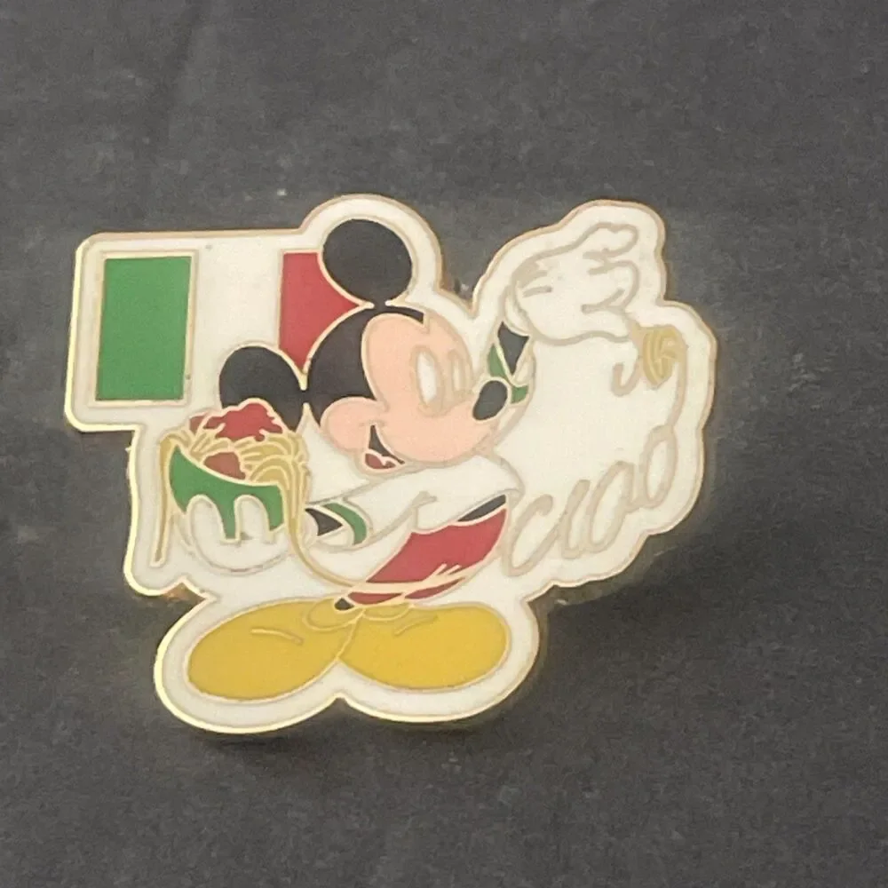 DISNEY PIN MICKEY MOUSE ITALY FLAG ITALIAN CIAO SPAGHETTI DISNEYLAND PARIS RARE